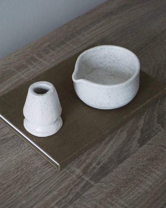 matcha schalen set (gepunktet)