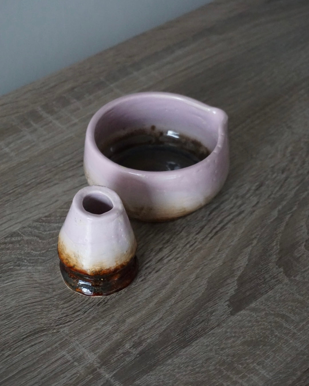 matcha schalen set (pink & braun)